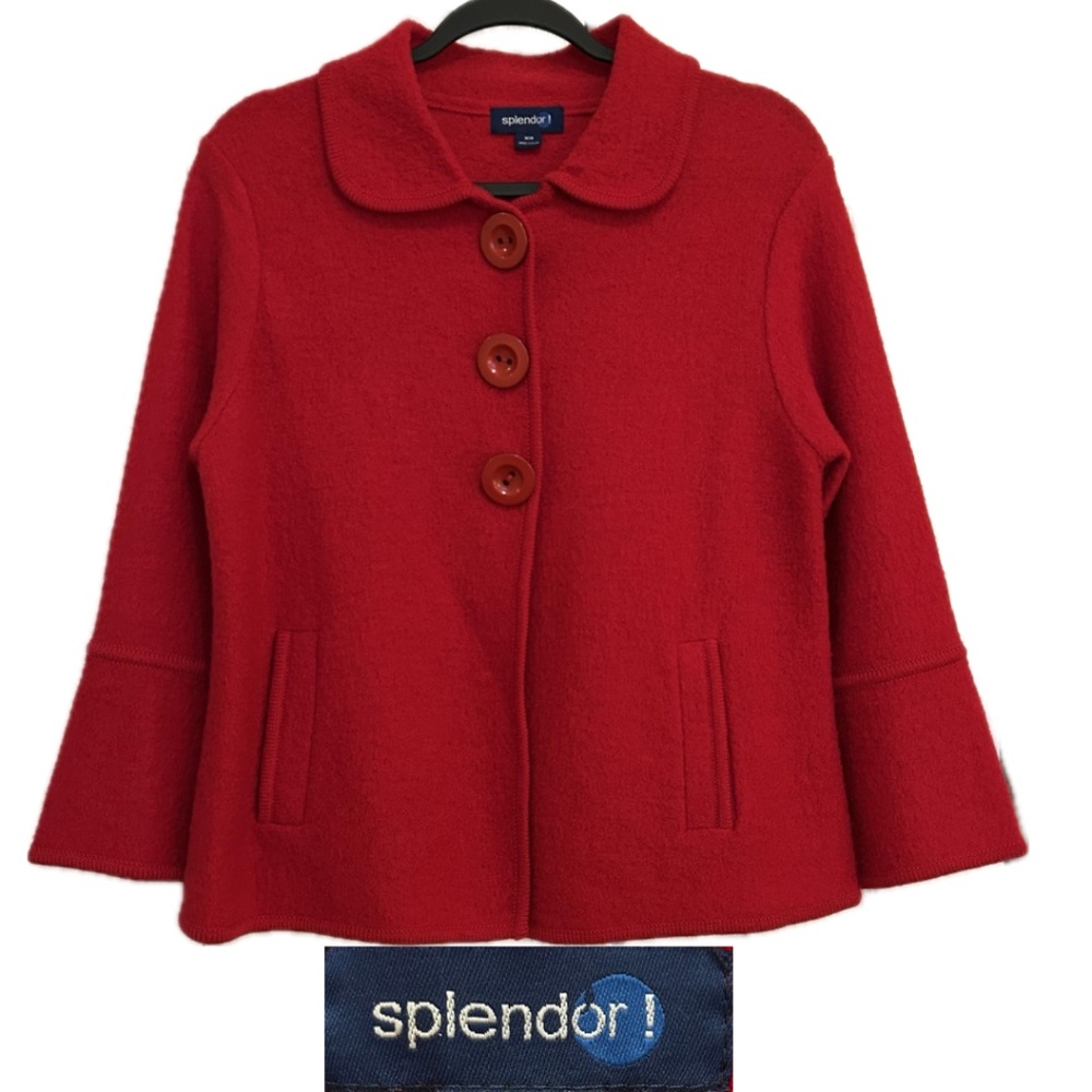 Splend’or Boiled Wool Jacket Bell Sleeves Size Medium